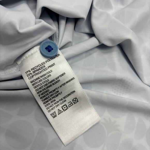 Tommy Bahama Island Zone Large Blue Circle Patterned Short Sleeve Polo Shirt - Picture 4 of 6